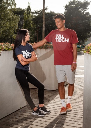 Navy T-shirt with white logo for women