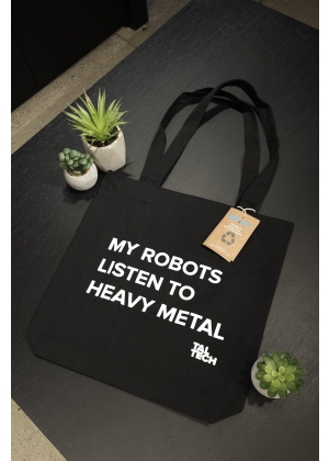 Tote bag "MY ROBOTS LISTEN TO HEAVY METAL"
