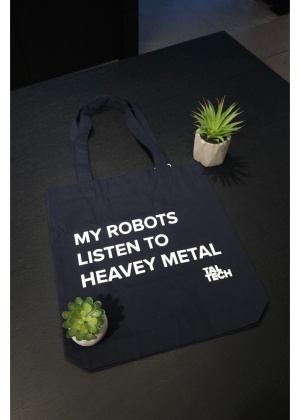 Riidest kott "MY ROBOTS LISTEN TO HEAVY METAL"