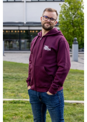 Burgundy sweater with zipper for men